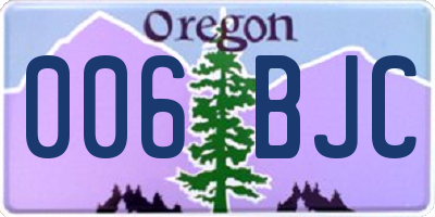 OR license plate 006BJC