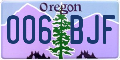 OR license plate 006BJF