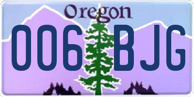 OR license plate 006BJG