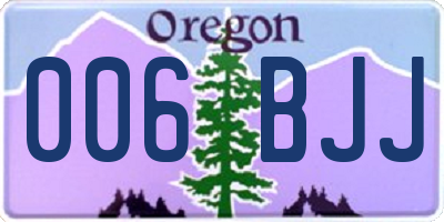 OR license plate 006BJJ
