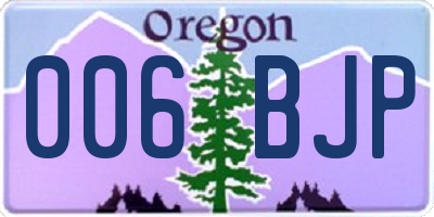 OR license plate 006BJP