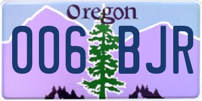 OR license plate 006BJR