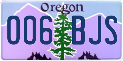 OR license plate 006BJS