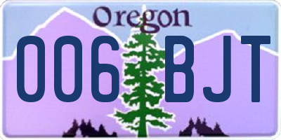 OR license plate 006BJT