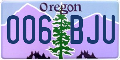 OR license plate 006BJU