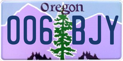 OR license plate 006BJY