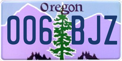 OR license plate 006BJZ