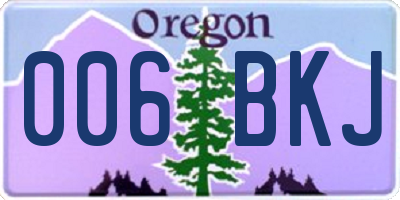 OR license plate 006BKJ
