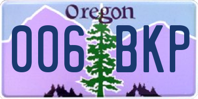 OR license plate 006BKP