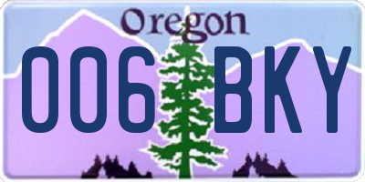 OR license plate 006BKY