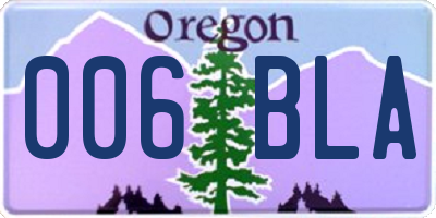 OR license plate 006BLA