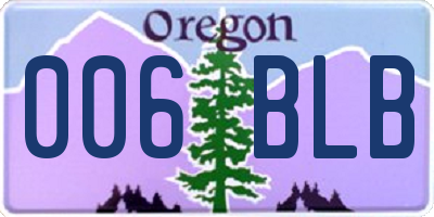 OR license plate 006BLB