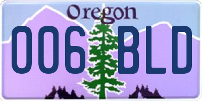 OR license plate 006BLD