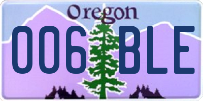 OR license plate 006BLE