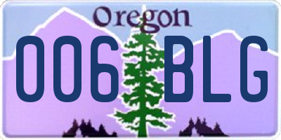 OR license plate 006BLG