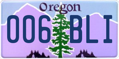 OR license plate 006BLI