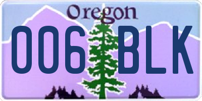 OR license plate 006BLK