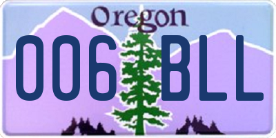 OR license plate 006BLL