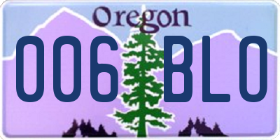 OR license plate 006BLO