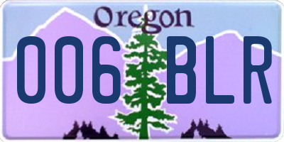 OR license plate 006BLR