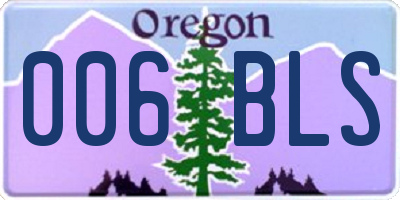 OR license plate 006BLS