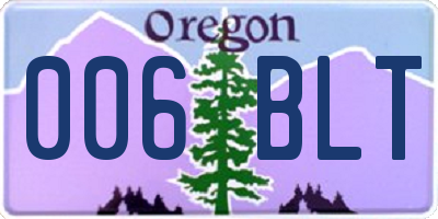 OR license plate 006BLT