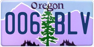 OR license plate 006BLV