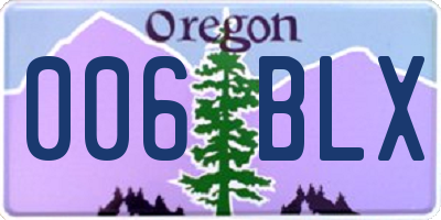 OR license plate 006BLX