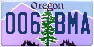 OR license plate 006BMA