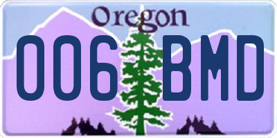 OR license plate 006BMD