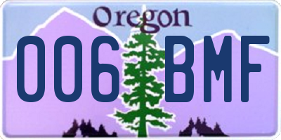 OR license plate 006BMF