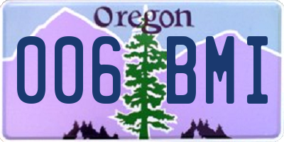 OR license plate 006BMI