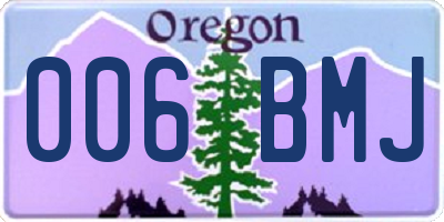 OR license plate 006BMJ