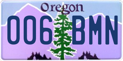 OR license plate 006BMN