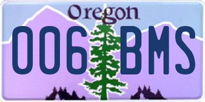 OR license plate 006BMS
