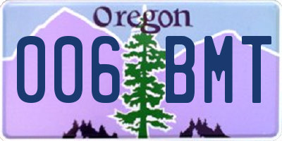OR license plate 006BMT