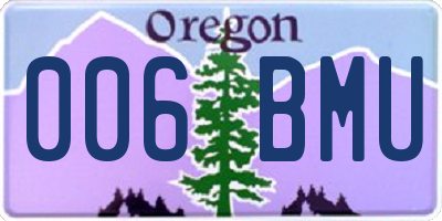 OR license plate 006BMU