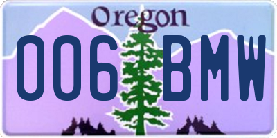 OR license plate 006BMW