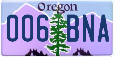 OR license plate 006BNA