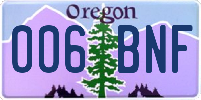 OR license plate 006BNF