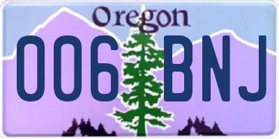 OR license plate 006BNJ