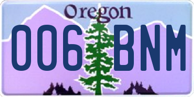 OR license plate 006BNM
