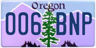 OR license plate 006BNP