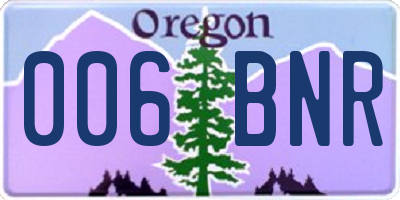 OR license plate 006BNR