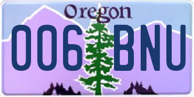 OR license plate 006BNU