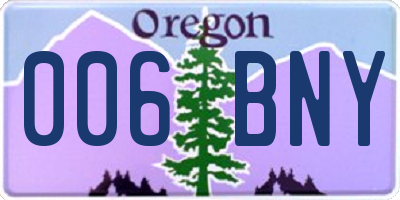 OR license plate 006BNY