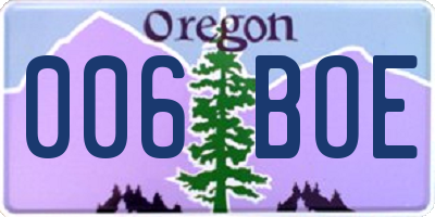 OR license plate 006BOE