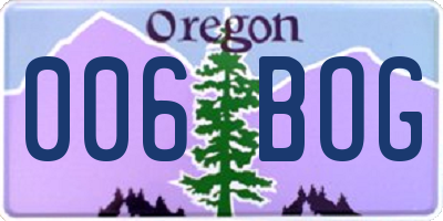 OR license plate 006BOG