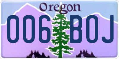 OR license plate 006BOJ
