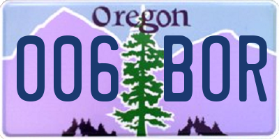 OR license plate 006BOR